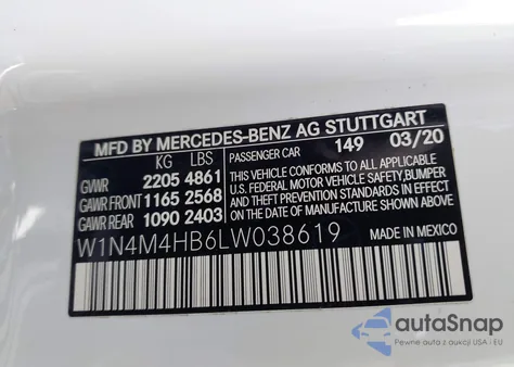 2020 Mercedes-Benz Glb 250 4Matic from USA, damaged, VIN W1N4M4HB6LW038619